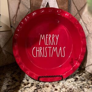 Rae Dunn Red Merry Christmas Plate